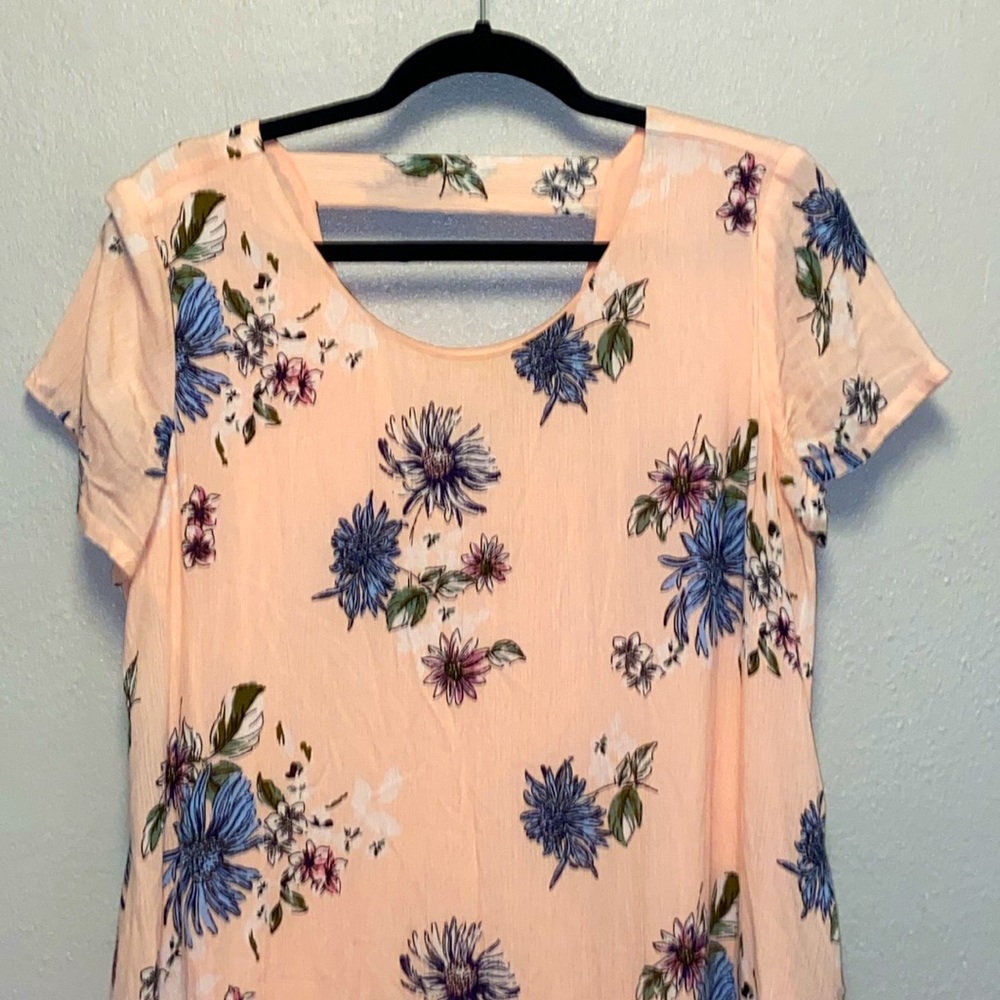 Altar'd State  Pink Floral Deep V Open Back Cottagecore Dress 3071 - Picture 2 of 9